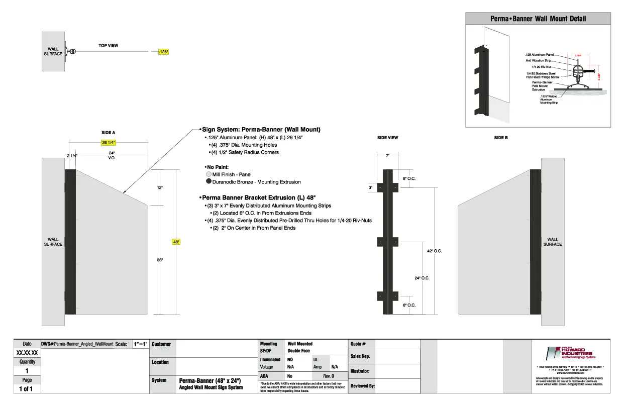 Perma Banner Angled Wall Mount
