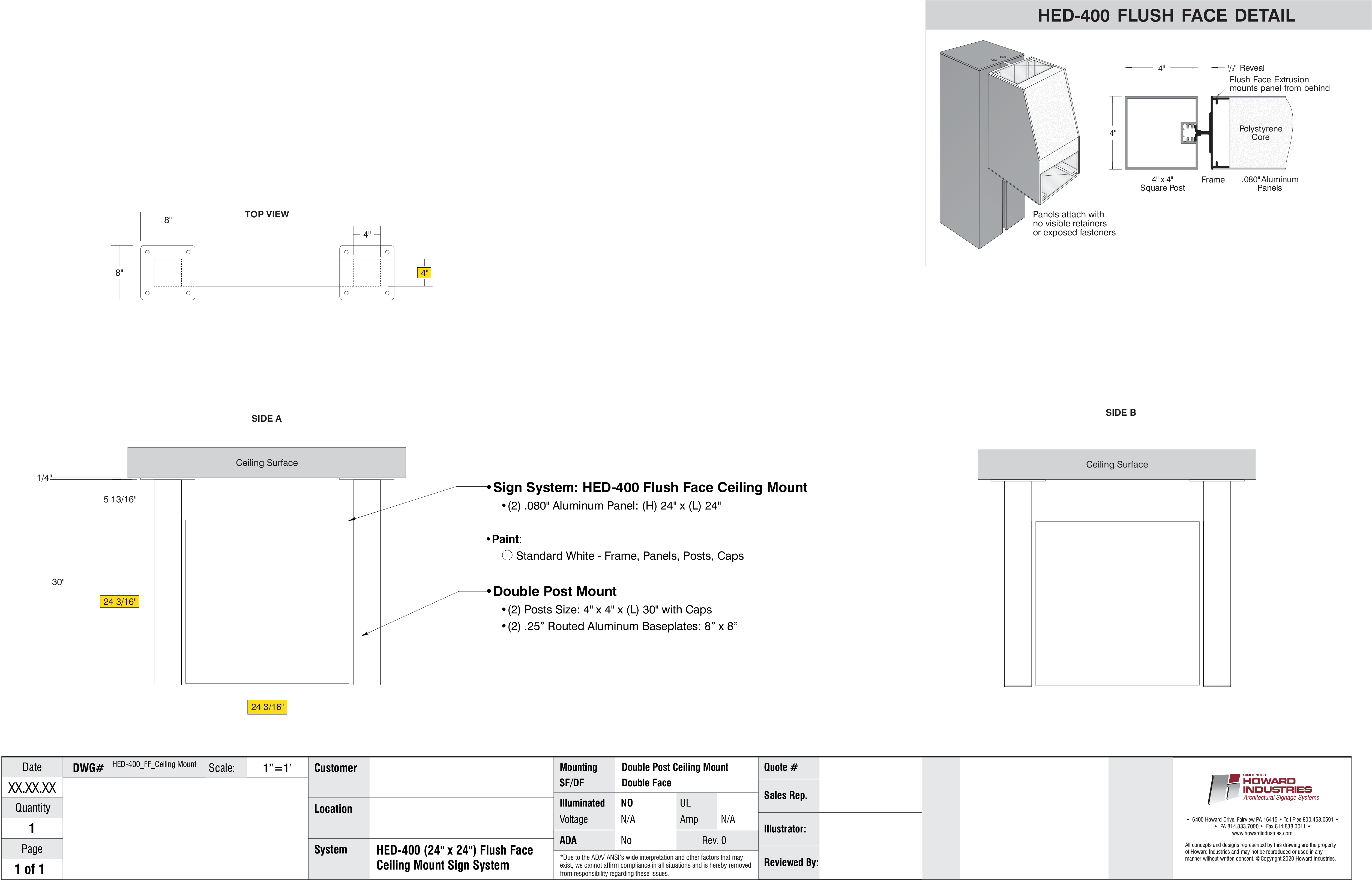 Flush Face Ceiling Mount v2