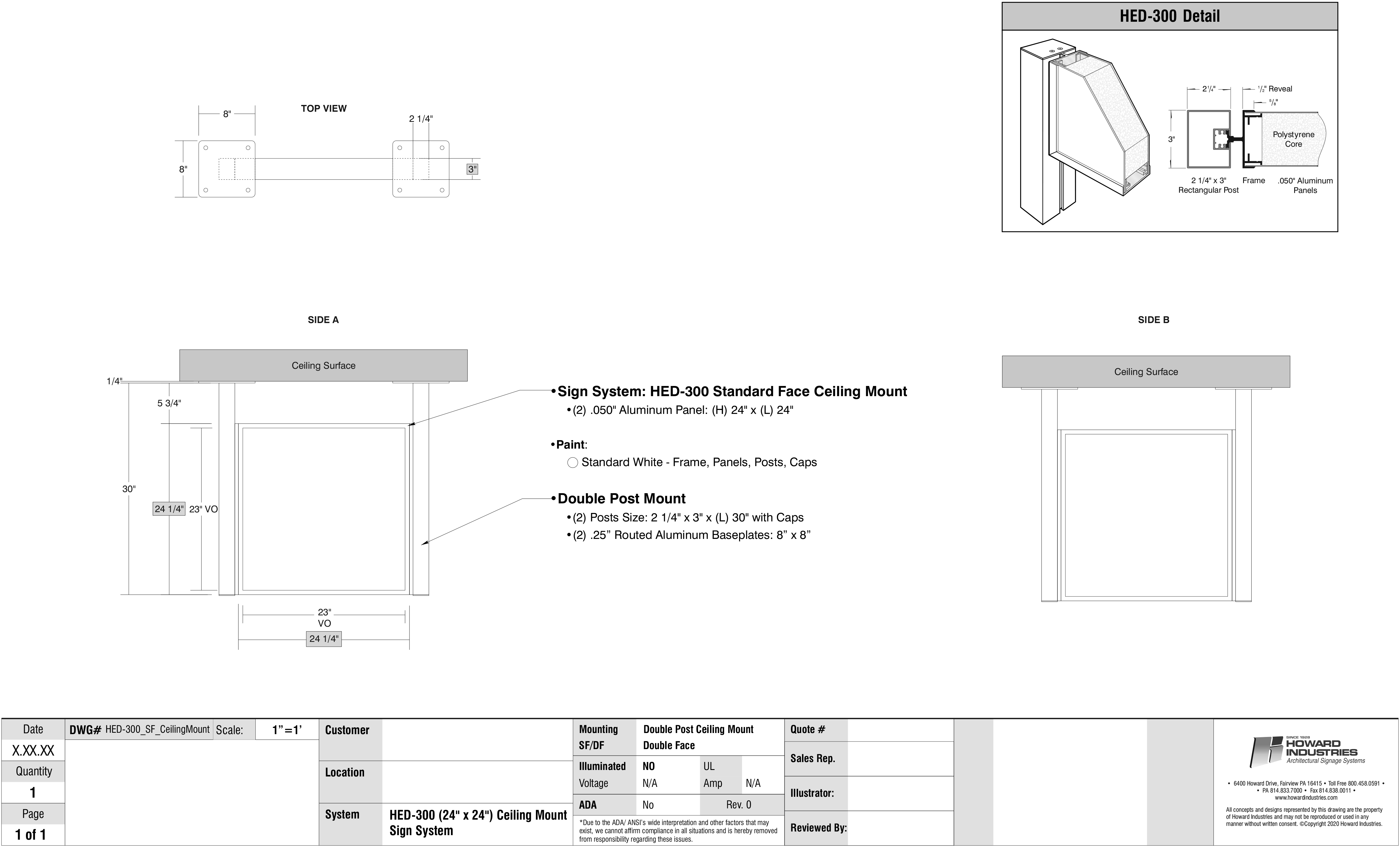 Standard Face Ceiling Mount