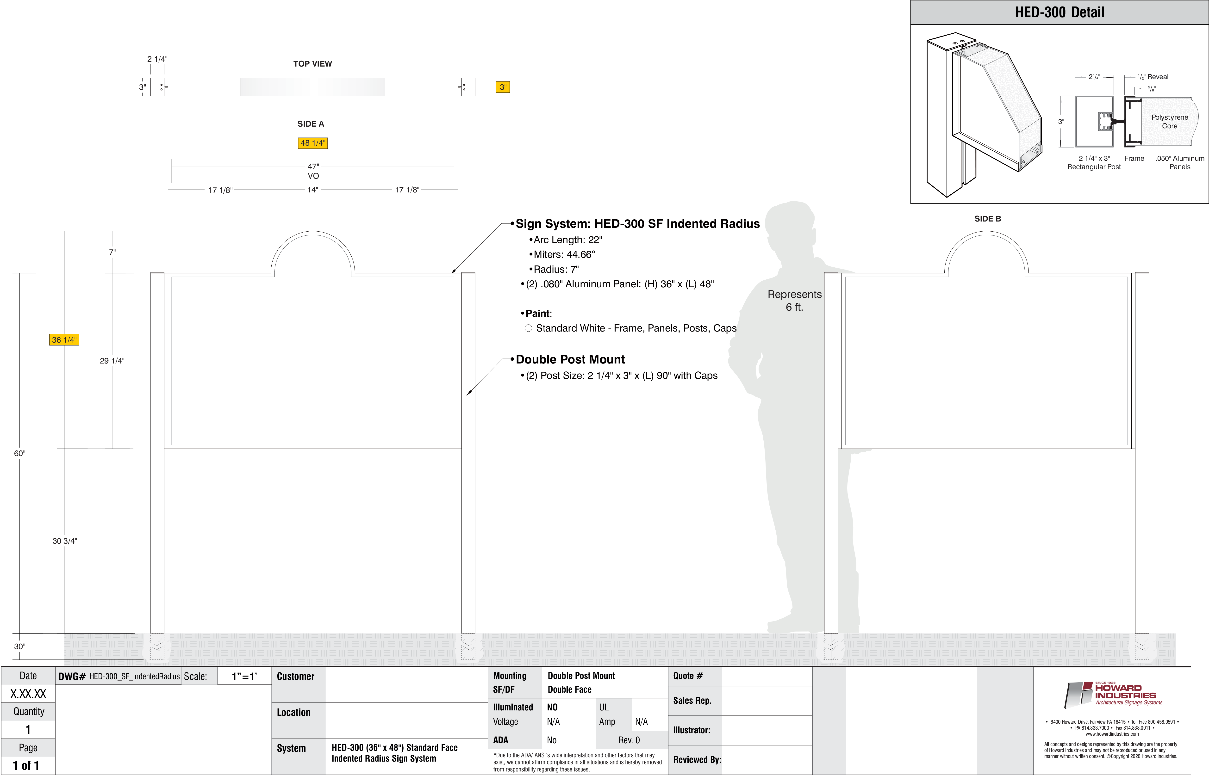 Standard Face Indented Radius