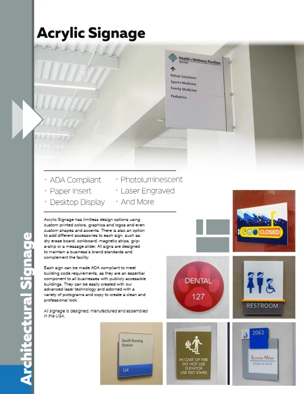 UB Acrylic Interior Signage LQ