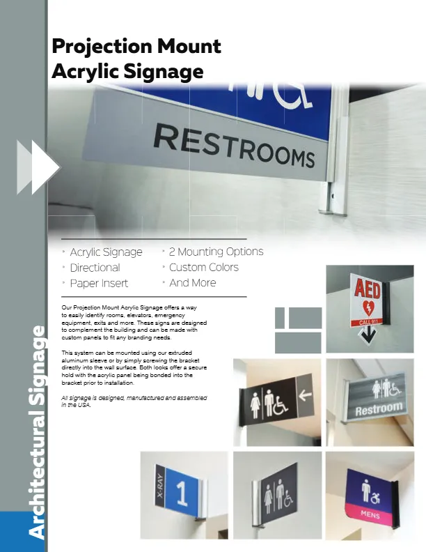 UB Projection Mount Acrylic Signage LQ