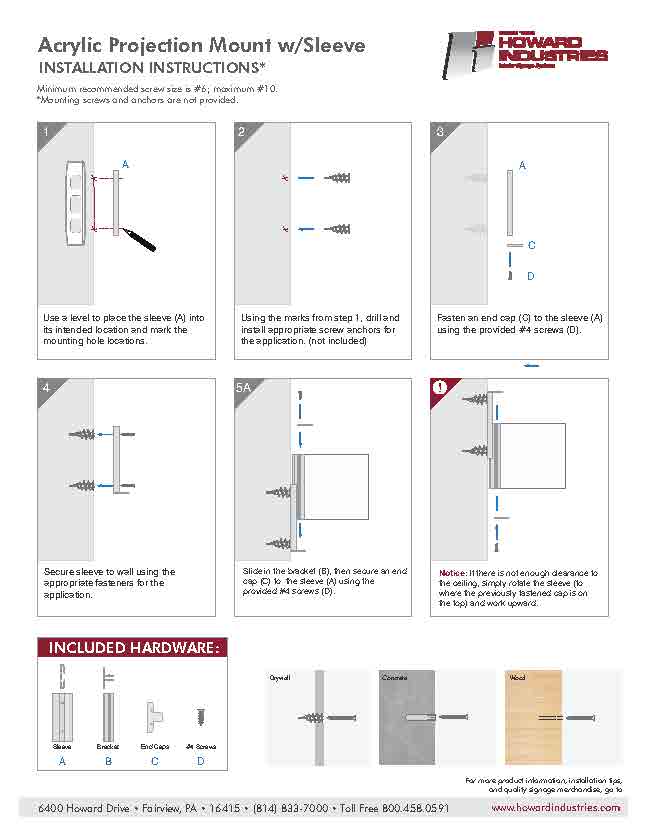 Acrylic Projection Mount Sleeve