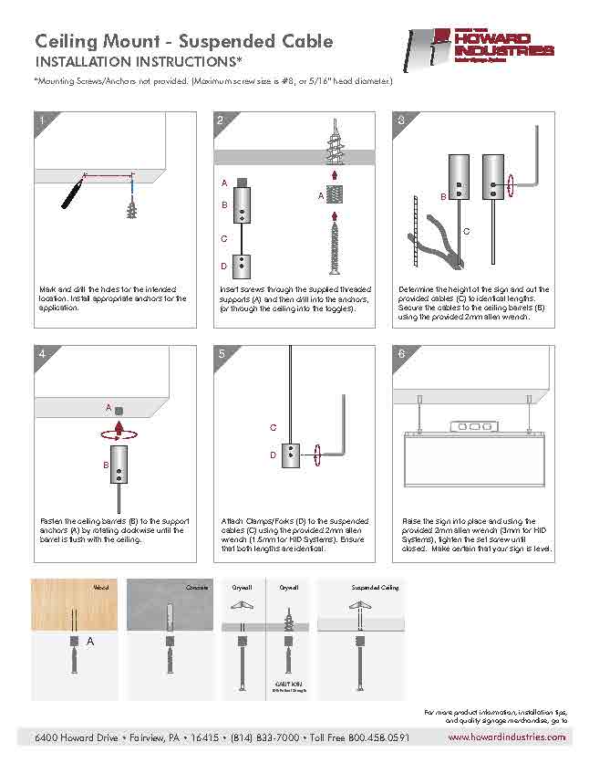 HID Ceiling Mount Cable