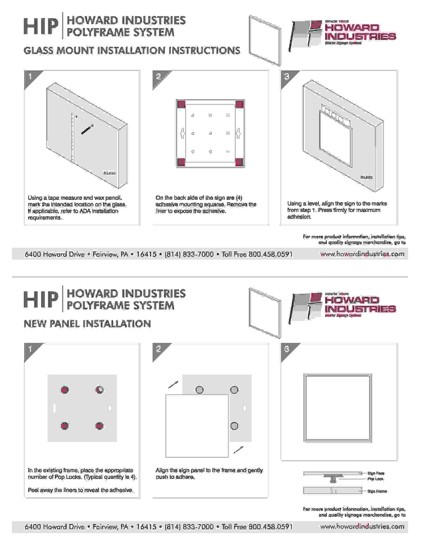 HIP Installation Glass Mount