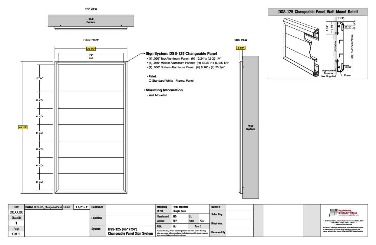 DSS 125 Changeable Panel