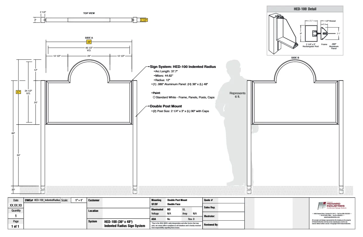 HED 100 Indented Radius
