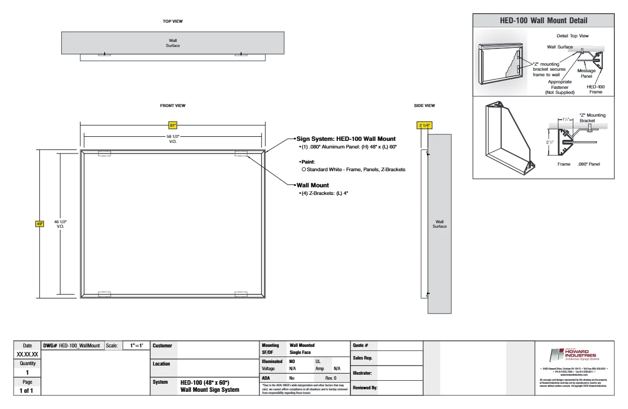 HED 100 Wall Mount