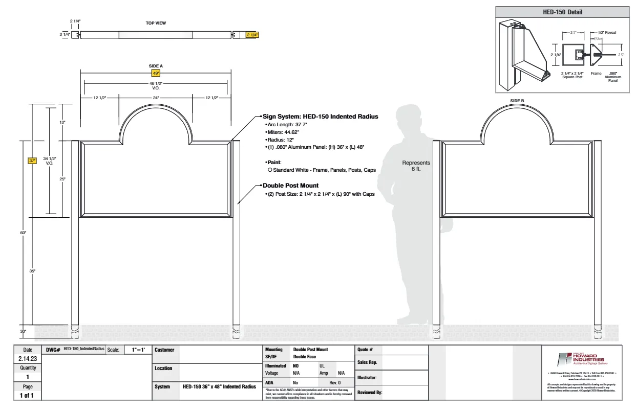 HED 150 Indented Radius