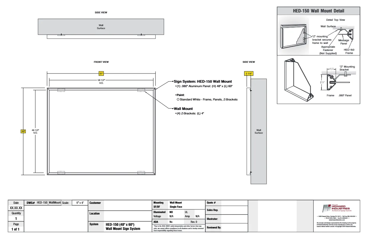 HED 150 Wall Mount