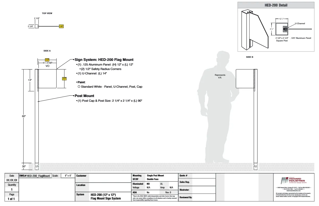 HED 200 Flag Mount