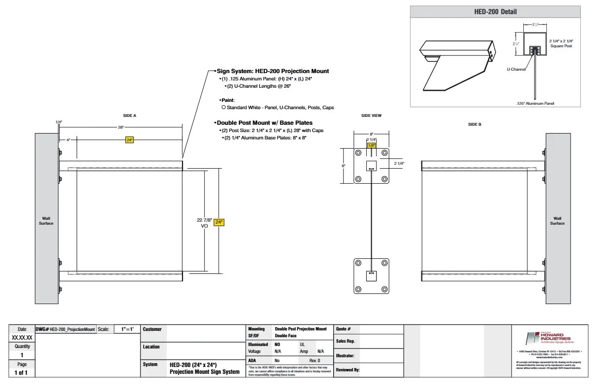 HED 200 Projection Mount