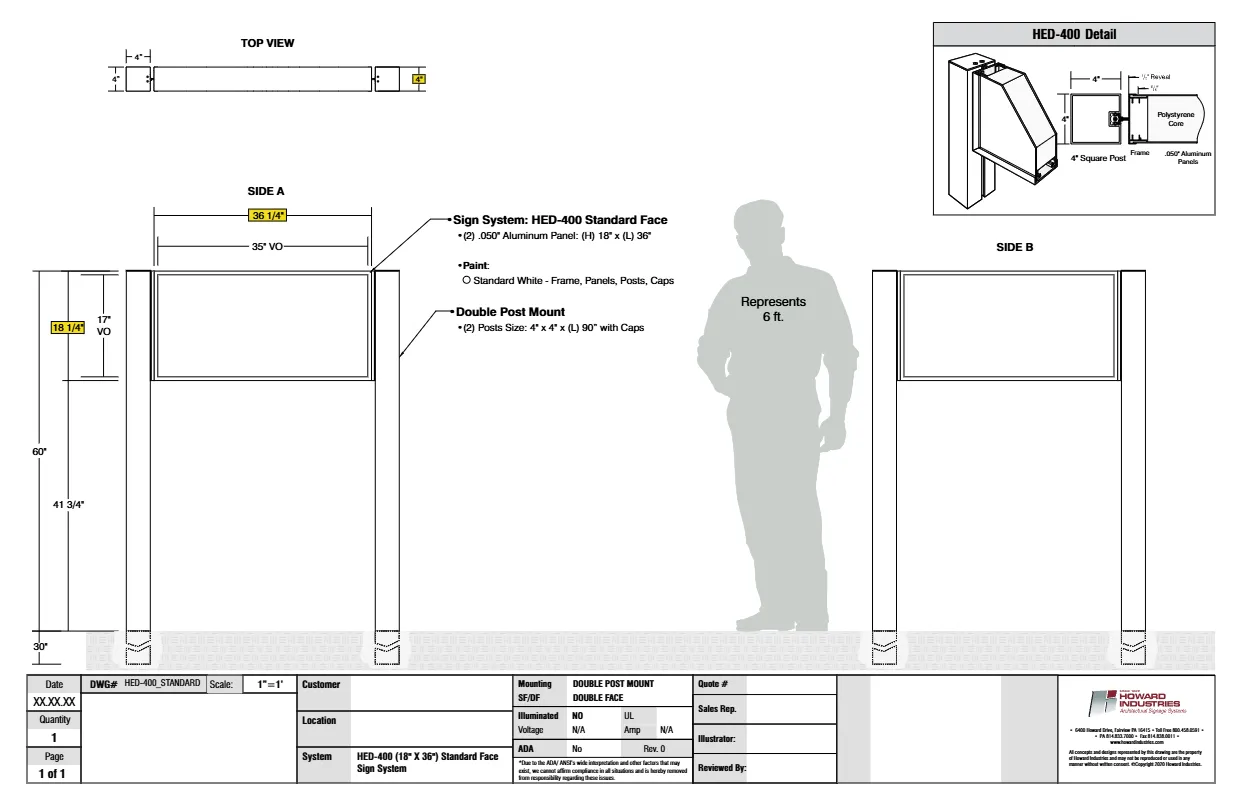 HED 400 Standard Face Standard