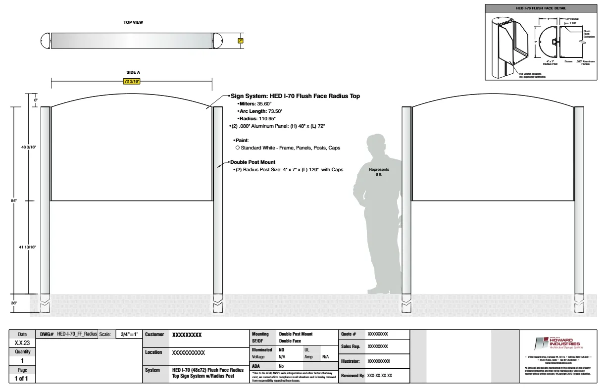 HED I 70 Flush Face Radius Radius Posts