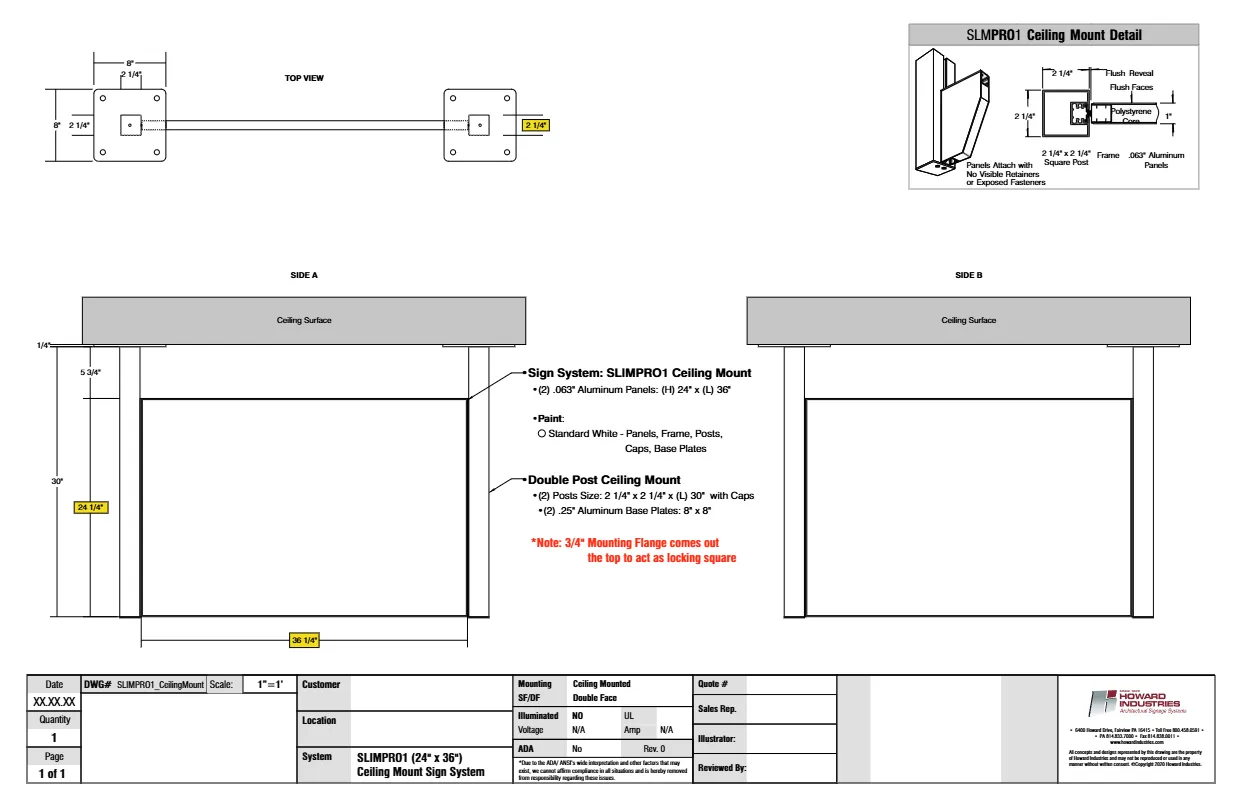SLIMPRO1 Ceiling Mount