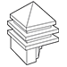 4 peaked post cap