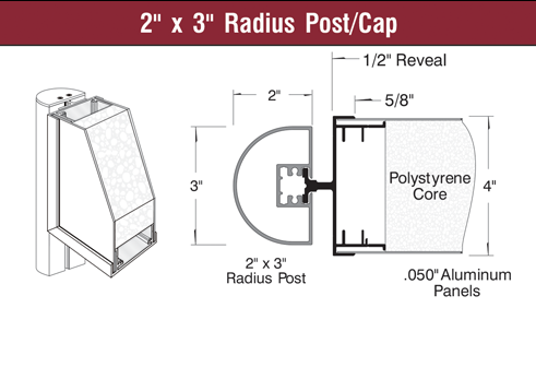 2  x 3  Radius Post Cap v6