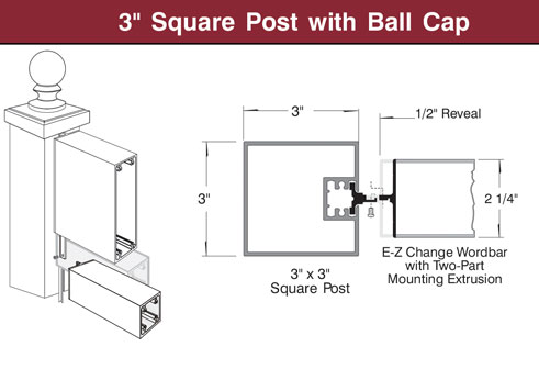 wordbar 3 square post ball cap